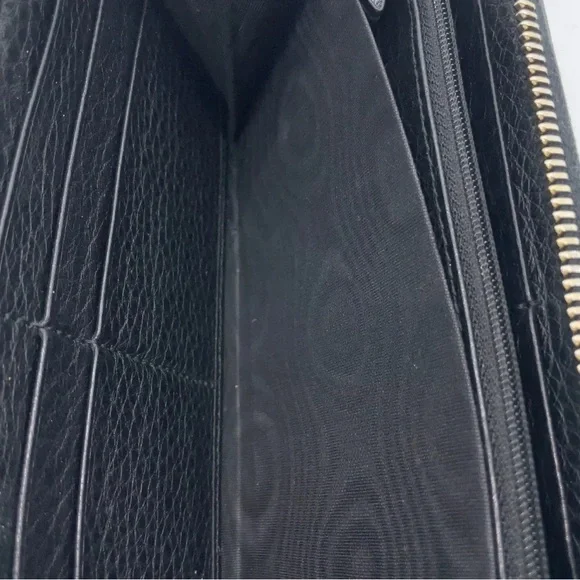 Authentic GUCCI GG Logo Soho Leather Black Long Wallet W/Box - Picture 12 of 16